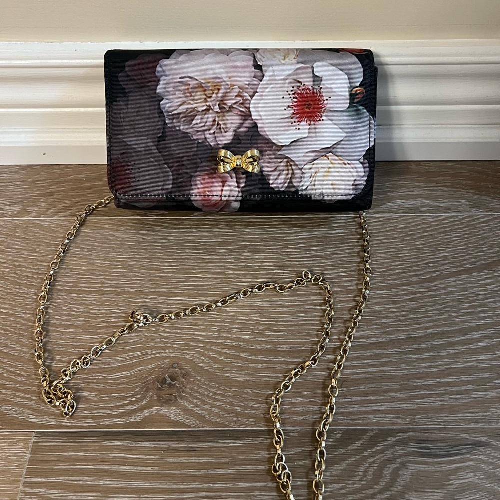 Ted Baker London Floral Clutch with Gold Chain